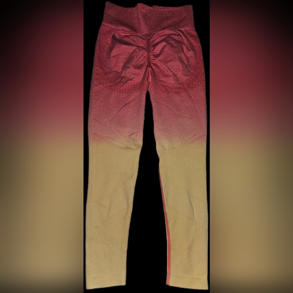 NWOT Pink and Yellow Leggings